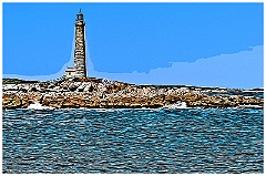 Ca[e Ann (Thacher Island) South Light - Digital painting